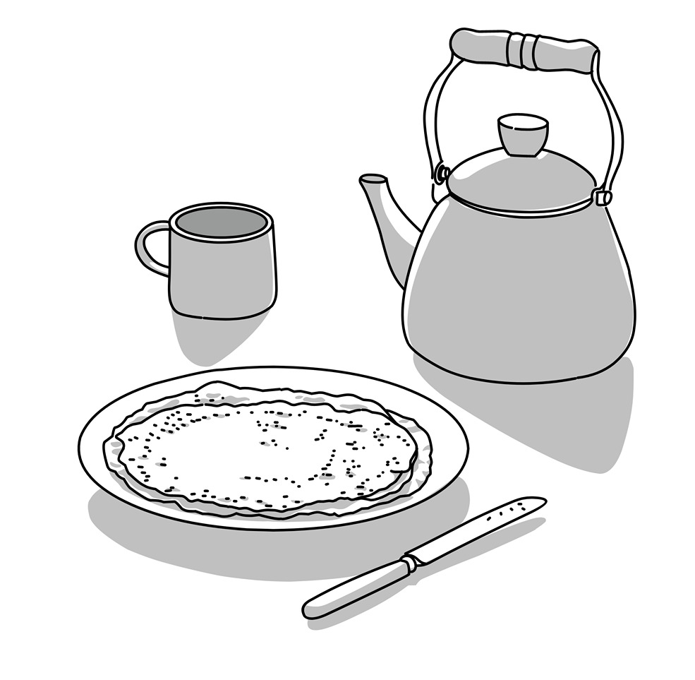 omelette with coffee